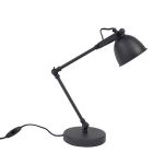 Lampe de table noire industrielle, Ferdy, avec interrupteur