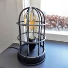 Lampe de table grise industrielle, Nova, avec interrupteur