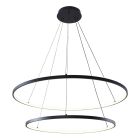 Suspension noire design, Kubra, 60W, blanc chaud à froid réglable LED