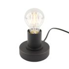 Lampe de table sans abat-jour noire moderne, Rika, avec interrupteur