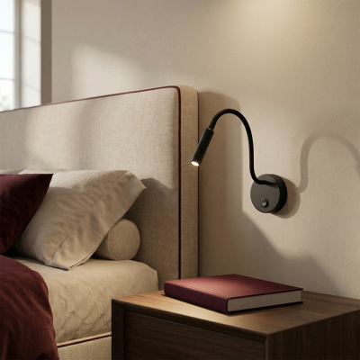 Lampe de chevet noir moderne, Fiona, avec interrupteur