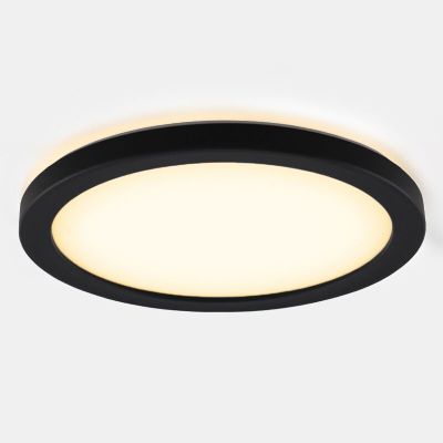 Plafonnier salle de bain noir en plastique, Shivani, 8W, 3000K LED, IP44