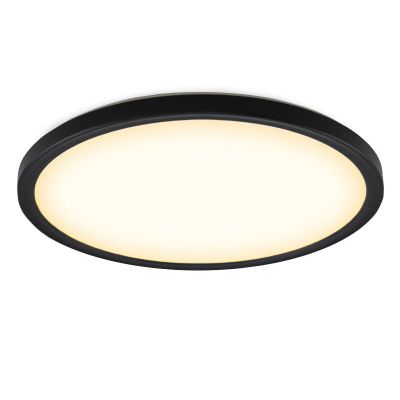 Lampe plafond noire en plastique, Shona, 18W, 3000K LED, gradable en 3 étapes