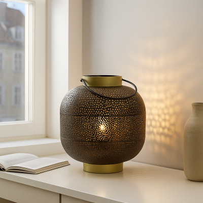 Lampe de table dorée moderne, Sivar, avec interrupteur