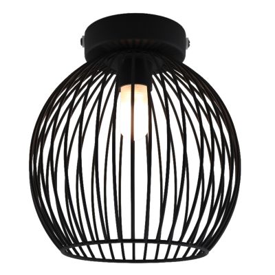 Plafonnier salle de bain noir industriel, Wiro, IP44