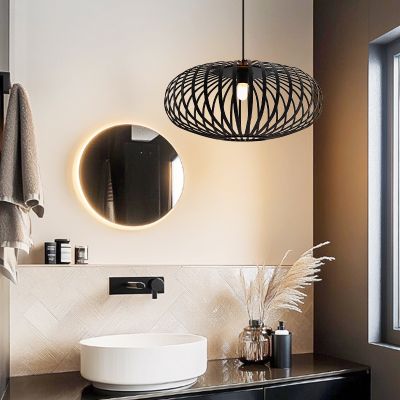 Suspension salle de bain noire industrielle, Lieve, IP44