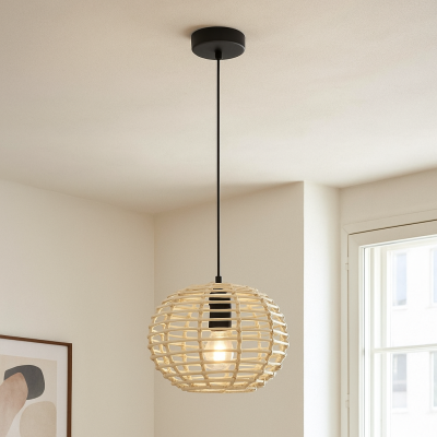Suspension en rotin marronne, Roza