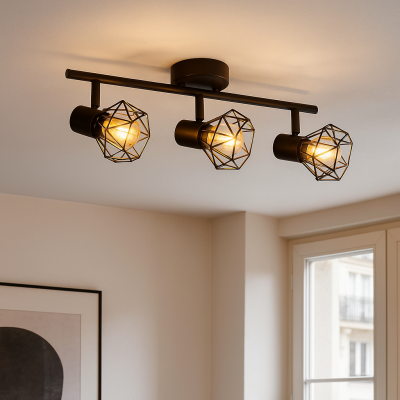 Spot plafond noir industriel, Jaylano