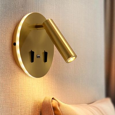 Applique murale dorée moderne, Alec, 9W, 3000K LED, avec interrupteur