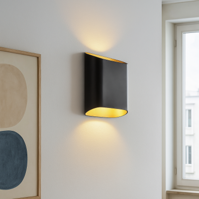 Applique up and down noire moderne, Bouke