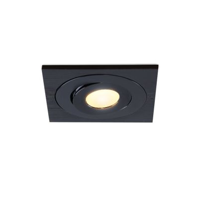 Rona spot encastré veranda carré orientable, IP44, gradable, noir