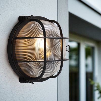 Luminaire extérieur noir industriel, Juanita, IP44