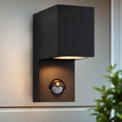 Applique extérieur avec détecteur de mouvement noire moderne, Corella, IP54