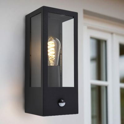 Applique extérieur avec détecteur de mouvement noire moderne, Senne, IP44