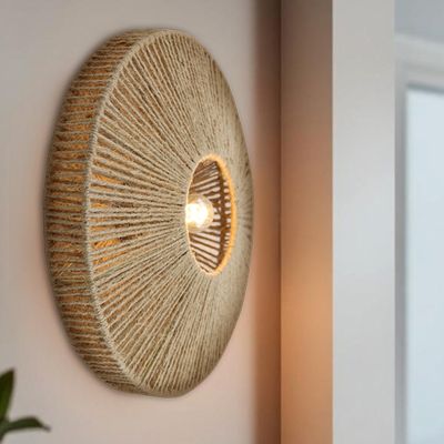Applique murale marronne rustique, Sanny, avec interrupteur