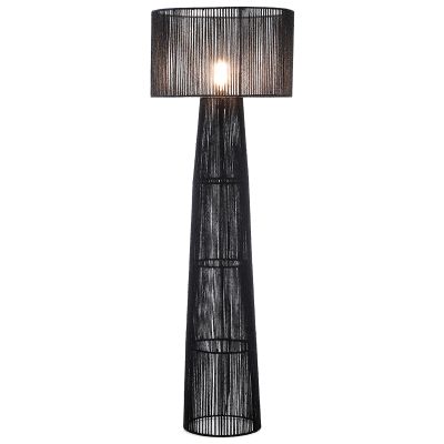 Lampadaire noir rustique, Sanny, avec interrupteur