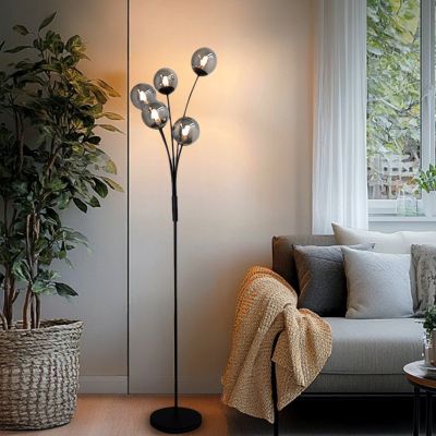 Lampadaire gris design, Stacy, avec interrupteur