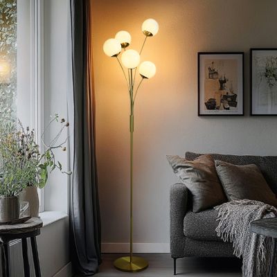 Lampadaire laiton design, Stacy, avec interrupteur