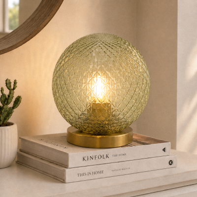 Lampe de table verte rétro, Johnson, avec interrupteur