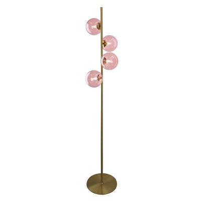 Lampadaire rose design, Remo, avec interrupteur