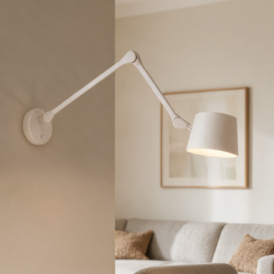 Applique murale blanche moderne, Rinke, avec interrupteur