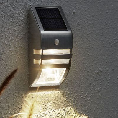 Applique solaire extérieur argentée en aluminium, Alistair, 0,04W, 3000K LED, IP44