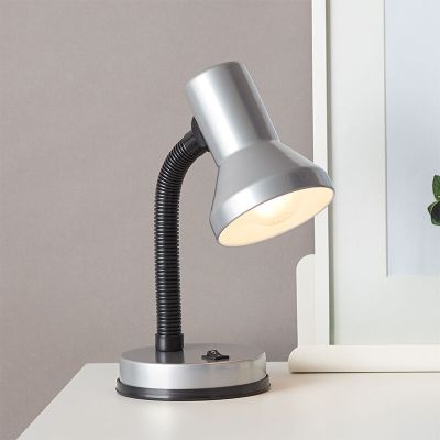 Lampe de bureau grise en plastique, Loet, avec interrupteur