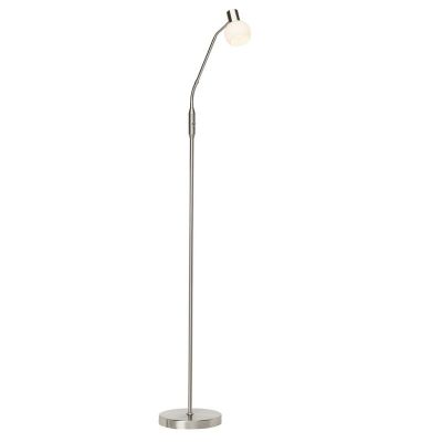 Lampadaire chromé en métal, Jaydah, avec interrupteur