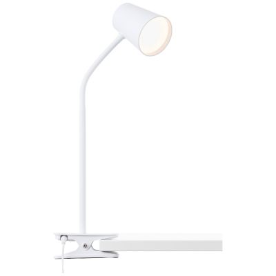 Lampe à pince blanche en plastique, Musab, 7W, 3000K LED, gradable en 3 étapes