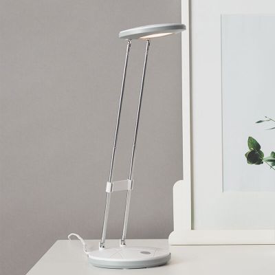 Lampe de bureau blanche en plastique, Mariama, 3,3W, 3000K LED, avec interrupteur