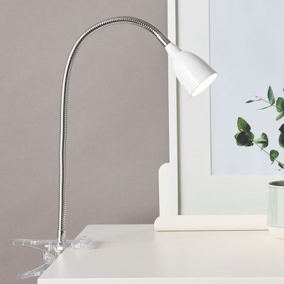 Spot à pince blanc en plastique, Kit, 2,4W, 3000K LED, avec interrupteur