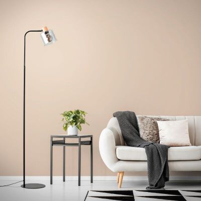 Lampadaire gris moderne, Serkan, avec interrupteur