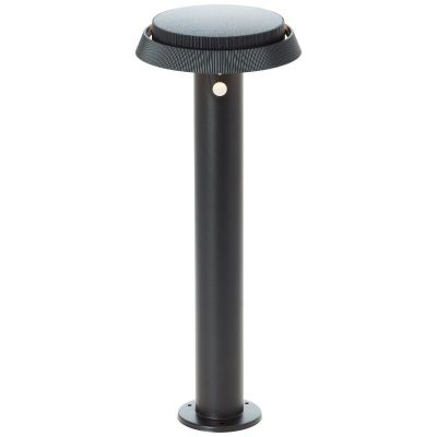 Lampadaire extérieur solaire noir en métal, Ridvan, 4W, 3000K LED, IP44