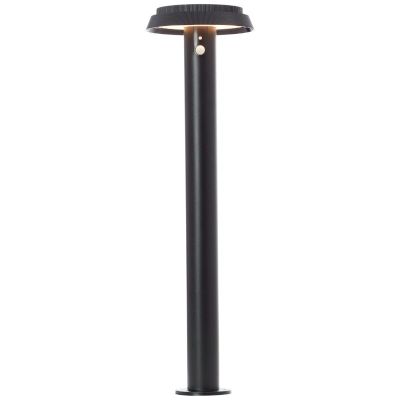 Lampadaire extérieur solaire noir en métal, Ridvan, 4W, 3000K LED, IP44