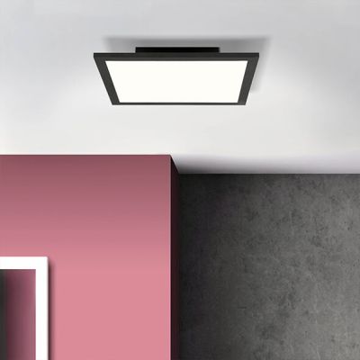 Panneau LED plafonnier noir moderne, Bojan, 18W, 4000K LED