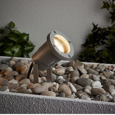 Spot à piquer extérieur gris en verre, Shanna, 3W, 3000K LED, IP44