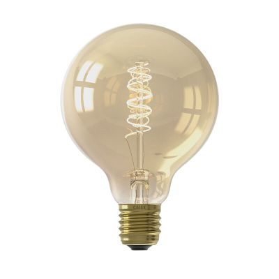 Lampe Globe LED Doré Calex, G95, E27, 4W, 2200K (blanc atmosphérique supplémentaire), gradable