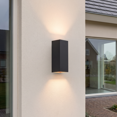 Applique up and down en aluminium noire, Dion, 8W, 3000K LED, IP54