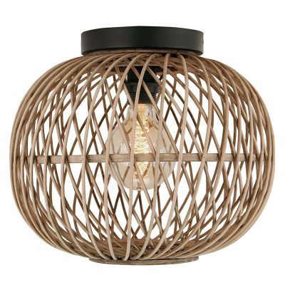 Plafonnier en rotin marron, Alja