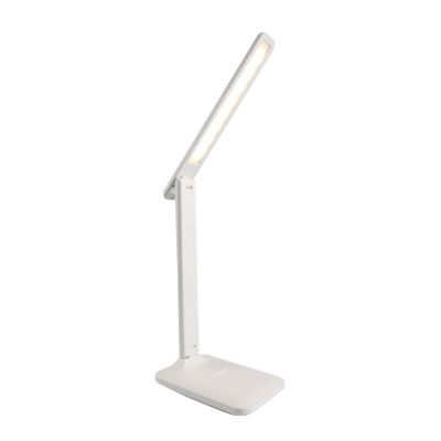 Lampe de bureau blanche en plastique, Danila, 5W, couleur réglable LED, avec variateur tactile