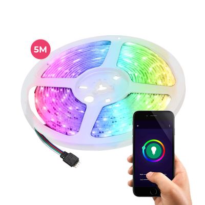 Ruban LED WiFi connecté de 5 mètres, 15 W, RGB (toutes les couleurs)