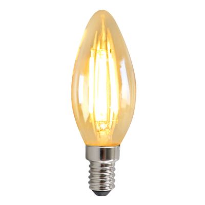 Dimmable E14 ampoule bougie LED, 3w, ambre verre, 2200K