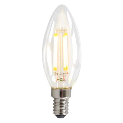 Dimmable E14 ampoule bougie LED, 3w, verre transparent, 2700k