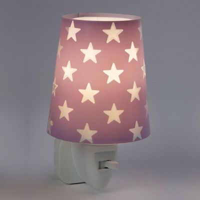 Veilleuse pour enfants en plastique violette, Stars