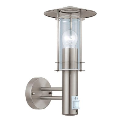 Applique extérieur avec détecteur de mouvement argentée en acier inoxydable, Arabella, IP44