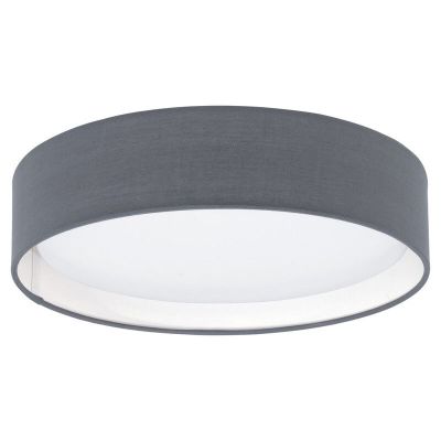 Lampe plafond grise en tissu, Abano, 12W, 3000K LED