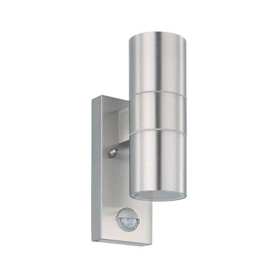 Applique extérieur avec détecteur de mouvement argentée en acier inoxydable, Marlies, IP44