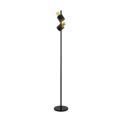 Lampadaire doré en acier, Oscar, avec interrupteur