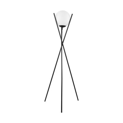 Lampadaire noir en acier, Tjardo, avec interrupteur