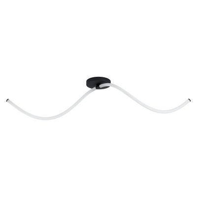 Lampe plafond noire en acier, Allal, 12W, 3000K LED